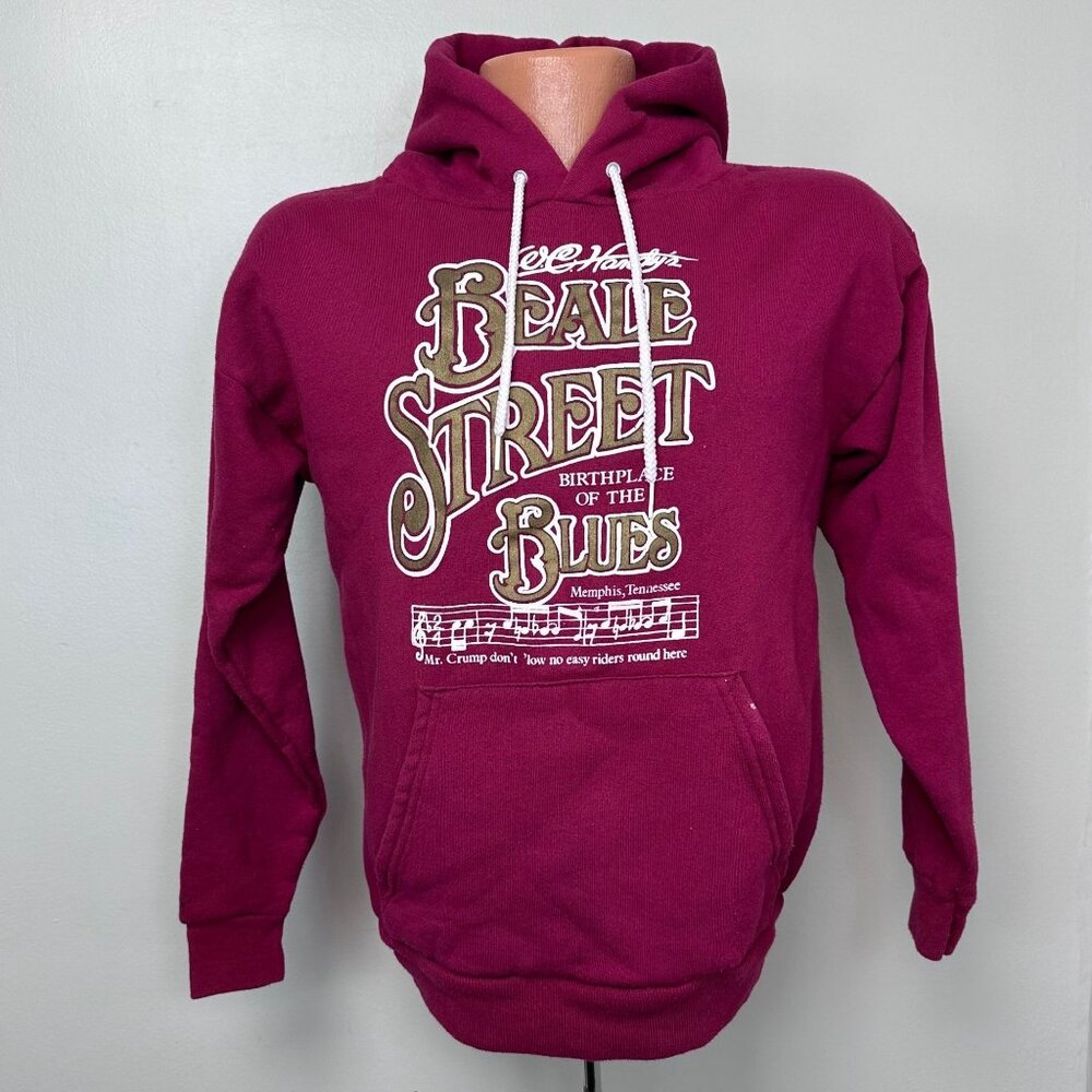 Vintage 1990s WC Handy’s Beale Street Hooded Sweatshirt, Memphis, Hanes Size M